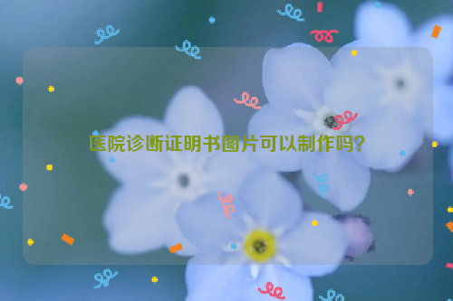 医院诊断证明书图片可以制作吗？