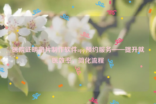 医院证明图片制作软件app预约服务——提升就医效率，简化流程